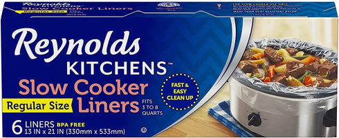Reynolds Kitchens Slow Cooker Liners, Regular (Fits 3-8 Quarts), 2 Count (Pack of 6), 12 Total(2 pack)
