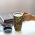 TZSSP Coffee Ceramic Mug Porcelain Latte Tea Cup With Lid 17oz. Green