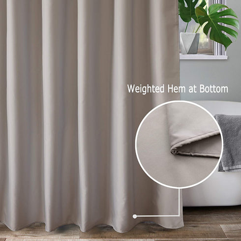 AooHome 72x96 inch Fabric Shower Curtain Liner, Waterproof Extra Long Bathroom Curtain for Hotel with Hooks, Weighted Hem, Chocolate
