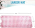 HealthSmart Bath Mat Extra Large No Slip Shower & Bathtub Mat with Suction Cups and Drain Holes for Anti-slip Grip, Machine Washable, Extra Large, 40 x 15.5, Pink
