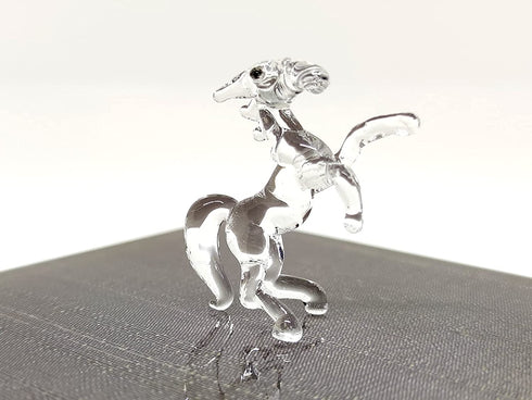 Sansukjai Rare Horse Tiny Micro Crystal Figurines Hand Blown Clear Glass Art Wild Animals Collectible Gift Home D©cor#1 (N)