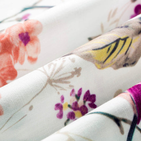 VOGOL Decorative Tie Up Curtains for Nursery Girls Room, Pink Birds and Floral Print Small Window Curtain Valance Top Pocket Tie Up Shades 18 Inch Long, One Panel
