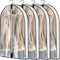 IBESTWIN 40" Clear Garment Suit Bag for Closet Storage and Travel (Set of 4) Hanging Clothes Cover with 4" Gussetes for Coats Sweaters Shirts Dress Costumes