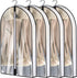 IBESTWIN 40" Clear Garment Suit Bag for Closet Storage and Travel (Set of 4) Hanging Clothes Cover with 4" Gussetes for Coats Sweaters Shirts Dress Costumes