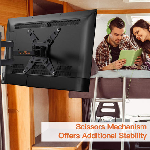 Perlegear Full Motion TV Wall Mount Bracket for Most 13-42 Inch LED LCD Flat Curved Screen TVs & Monitors, Swivel Tilt Extension Rotation with Articulating Arms, Max VESA 200x200mm up to 44lbs