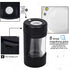 Gohfeoeo Light-Up LED Transparent Glass Seal Storage Jar with Grinder and 8x Magnifying Viewing Jar, Storage Jar and Grinding In One (Black)