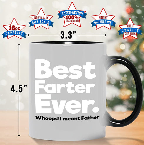 Gr8AM Color-Changing Cute Coffee Mugs 16oz - Best Father I Meant - Ceramic Mug for Dad Cute Cup & Cool Mugs for Father of the Year Selling Best Personalized Mug & Gift Idea for Men who Have Everything
