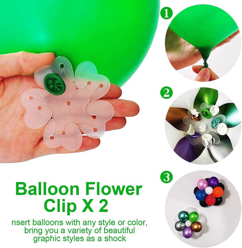 AXHJ Balloon Column Kit 2 Set , 63 inch Height Balloon Stand with Base,Pole, Balloon Rings,Glue Dot,Tying Tool,Flower Clip,Balloon Pump,Balloon Stand Kit for Birthday Wedding Party Decorations