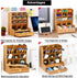 Marbrasse Wooden Pen Organizer, Multi-Functional DIY Pen Holder Box, Desktop Stationary, Easy Assembly, Home Office Art Supplies Organizer Storage with Drawer (B11-Cherry Color)