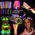 54 Pack Glow Sticks Party Pack Supplies Glow In The Dark-50 Glow Sticks Necklaces Bracelets Bulk 4 LED Light Up Flower Crowns Headpiece for Women Girls Wedding Birthday Carnival Party