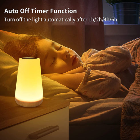 Martine Mall Bedside Table Lamp, Touch Night Light with 5 Level Dimmable Warm White Light, 13 Color Changing RGB LED Desk Lamp with Portable Senor Remote Control Small Nightstand Lamp