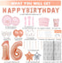 Decorlife 155PCS Sweet 16 Birthday Decorations for Girls, Rose Gold Sweet 16 Birthday Party Supplies Serves 16, Complete Pack Includes Tableware, 40Inch Balloons, Fringe Curtains, Banner