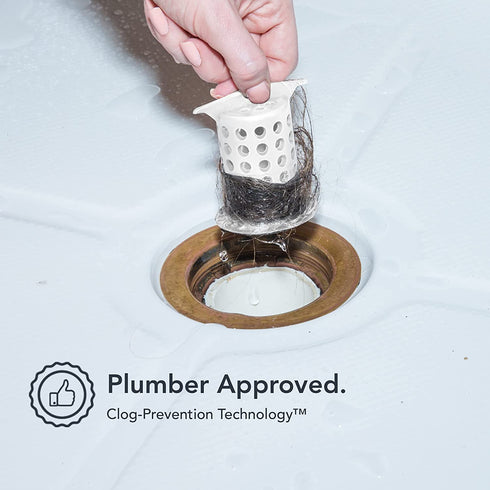 ShowerShroom Revolutionary 2" Stand-up Shower Stall Drain Protector Hair Catcher/Strainer 2", White