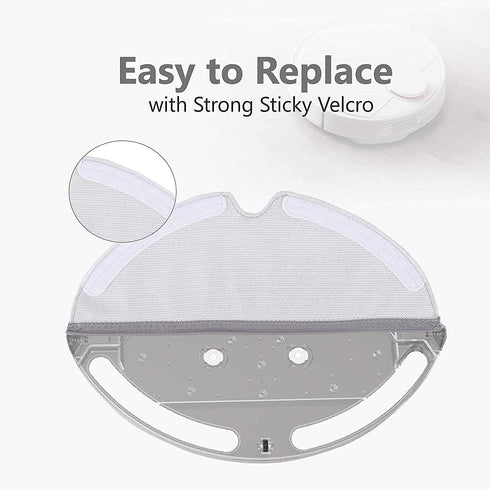 KEEPOW 12 Pcs Microfiber Mopping Cloth Compatible with Roborock S5, S5 Max, S6, S6 Pure, S6 MaxV, E4, E35, and E2 Mi Robot Vacuum Cleaner, Washable & Reusable