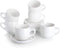 Teocera Porcelain Cappuccino Cups with Saucers - 6 Ounce for Coffee Drinks, Latte, Cafe Mocha, and Tea - Set of 6, Turquoise