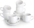 Teocera Porcelain Cappuccino Cups with Saucers - 6 Ounce for Coffee Drinks, Latte, Cafe Mocha, and Tea - Set of 6, Turquoise