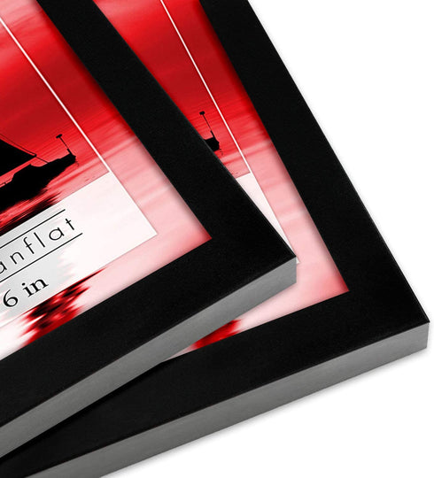 Americanflat 6 Piece 4x6 Black Picture Frame Set with Polished Glass - Horizontal and Vertical Formats for Wall and Tabletop