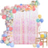 Pastel Balloon Garland Kit 202Pcs Rainbow Macaron Balloons Arch Kit with White Foil Fringe Curtain for Birthday Party Baby Shower Decorations