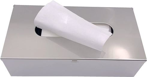 M2cbridge Metal Facial Tissue Box Cover Holder Lay On Wall Mounted, Mirror Polishing 18/8 Stainless Steel (Rectangle)