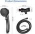 SINGSUO High Pressure Handheld Shower Head with On Off Switch, Detachable Shower Head, 3 Spray Modes Shower Massager Handheld with Hose and Adjustable Angle Bracket (Black)