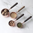 Measuring Cups Set, TeenGo Stainless Steel Copper Measuring Cups Set for Dry, Liquid Ingredients with Wooden Handle Used for Cooking & Baking
