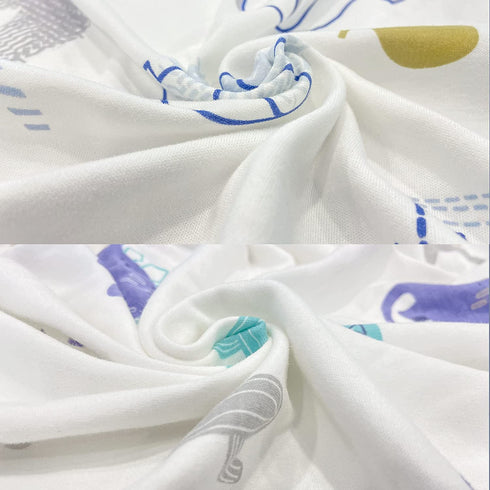 Bassinet Sheet - 2 Pack - Bassinet Mattress Pad Cover - 100% Cotton, Rectangle and Oval Baby Bassinet Fitted Sheets (Animals)