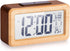Wooden Digital Alarm Clock, Large LED Display, 12/24 Hours Display,Smart Sensor Night Light,Date,Snooze and Temperature, Battery Operated,Bedside Alarm Clock for Bedroom, Desk Alarm Clock for Office
