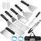 Flat Top Grill Griddle Accessories Set for Blackstone, Indoor Hibachi Metal Grill Spatula Set, Scraper Tool Griddle Accessory Utensils Kit for Men Outdoor Camping BBQ Tools