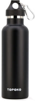 TOPOKO Colored Non-Rusty Stainless Steel Vacuum Water Bottle Double Wall Insulated Thermos, Sports Hike Travel, Leak Proof, BPA Free, 25 oz, Grey (Black)
