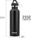 TOPOKO Colored Non-Rusty Stainless Steel Vacuum Water Bottle Double Wall Insulated Thermos, Sports Hike Travel, Leak Proof, BPA Free, 25 oz, Grey (Black)
