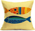 Sea Theme Fish Pillow Covers Nautical Throw Pillowcases Beach Cushion Covers 18 X 18 Inch,4 Pack(Sea-2)