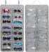 Casaphoria Sunglasses Organizer Storage, Hanging Dust Proof Wall Pocket Glasses Organizer - 16 Felt Slots Sunglass Organizer Holder with Metal Hook and Sturdy Rope (Gray, Dust Proof)
