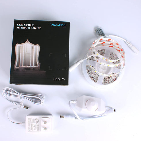 Led Vanity Mirror Lights Kit,ViLSOM 13ft/4M 240 LEDs Make-up Vanity Mirror Light for Vanity Makeup Table Set with Dimmer and Power Supply,Mirror not Included.