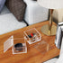 NIUBEE Small Acrylic Box with Lid, Clear Box Square Container to Hold Staples, Highlighters, Adhesive Tape, Paper Clips, Stamps, Stackable Mult-Purpose for Office and Home (Medium)