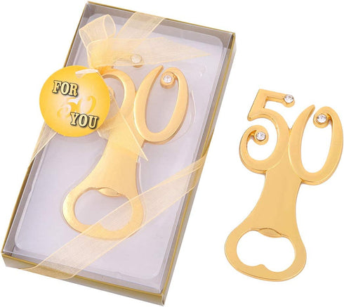 12 pcs 50 Bottle Opener Party Favor Wedding Favor Souvenir Gift for Guests Wedding Anniversary Birthday Baby Shower Bridal Shower Party Gift Decoration by WeddParty(12 Pcs New 50)