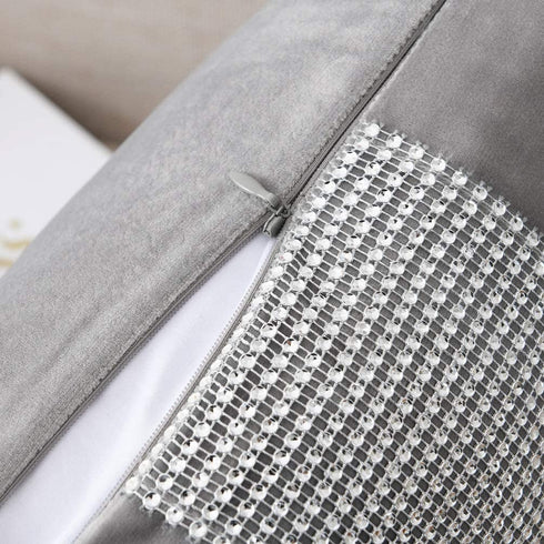 NordECO HOME Set of 2 Throw Pillow Covers - Velvet Soft Decorative Cushion Covers for Bed Home Decoration, 18 x 18, Light Grey