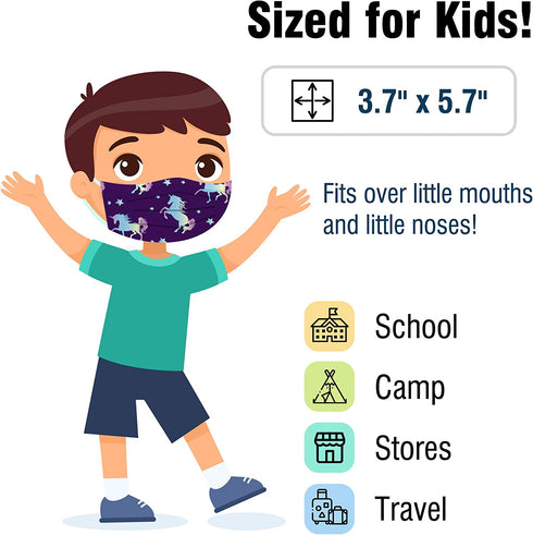 WeCare Disposable Face Masks For Kids, 50 Printed Masks, Individually Wrapped