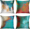 Britimes Throw Pillow Covers 18x18 Inches Home Decor Set of 4 Pillow Cases Decorative for Bed Sofa Cushion Couch Outdoor Turquoise Pillowcases (Teal and Orange) €¦