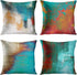Britimes Throw Pillow Covers 18x18 Inches Home Decor Set of 4 Pillow Cases Decorative for Bed Sofa Cushion Couch Outdoor Turquoise Pillowcases (Teal and Orange) €¦