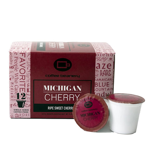 Michigan Cherry Single Serve Coffee Pods | 12ct | 100% Specialty Arabica Coffee | Gourmet Flavored Coffee