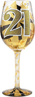Designs by Lolita œ21st Birthday? Hand-Painted Artisan Wine Glass, 15 oz