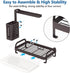 Sink Caddy Organizer, 1Easylife Kitchen Sink Caddy Bronze with Drain Tray Sponge Holder Brush Dishcloth Holder Hanger Countertop for Kitchen