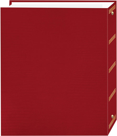 Magnetic Self-Stick 3-Ring Photo Album 100 Pages (50 Sheets), Red