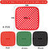 3 PCS Reusable Air Fryer Liners,Square Air Fryer Silicone Liners for Air Fryer Basket,Non-Stick Air Fryer Accessories Basket Mats Replacement for Parchment Paper, BPA Free. (Black Red Green, 8.5 in)