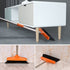 Perastra Long-Handled Broom & Dustpan Set, Upright Standing Dustpan & Super Long Handled Broom with Heavy Duty Bristles for Home Floor Sweeping (Black Orange)