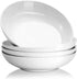 Yedio Pasta Bowls, 30 Ounces Porcelain Salad Bowls for Kitchen, Shallow Pasta Bowls Set, White Pasta Bowls, Microwave Dishwasher Safe, Set of 4