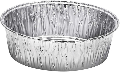 8-Inch Aluminum Dutch Oven Liner Pans | Disposable Cake Pan and Extra Deep Aluminum Foil Pans for Baking, Freezing, and Storage | Durable Aluminum Round Baking Pans | 10 Count