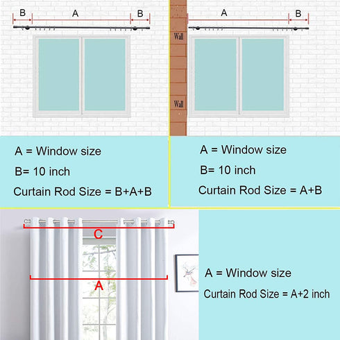 Curtain Rods for windows,Window Single Curtain Rod Set with Finials 30-60" Splicing Adjustable Curtain Rod Decorative Window Curtain Rod for Kitchen Bedroom Window Silver