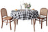 misaya 60" Round Tablecloth, Buffalo Plaid Vinyl Table Cloth, Waterproof Table Cover with Flannel Backing for Kitchen, Fall Picnic, Halloween and Christmas Party, Black and White