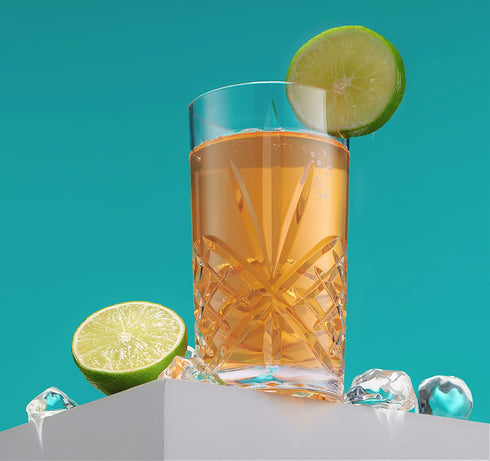 Godinger Pitcher and Highball Drinking Glasses Set, Acrylic Shatterproof Water Jug Pitcher with Tall Drinking Cups - Dublin Collection